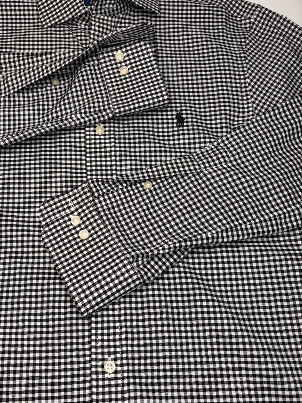 Ralph Lauren Polo Slim Fit Black & White Gingham Button-Down Shirt 15-32/33 NWOT